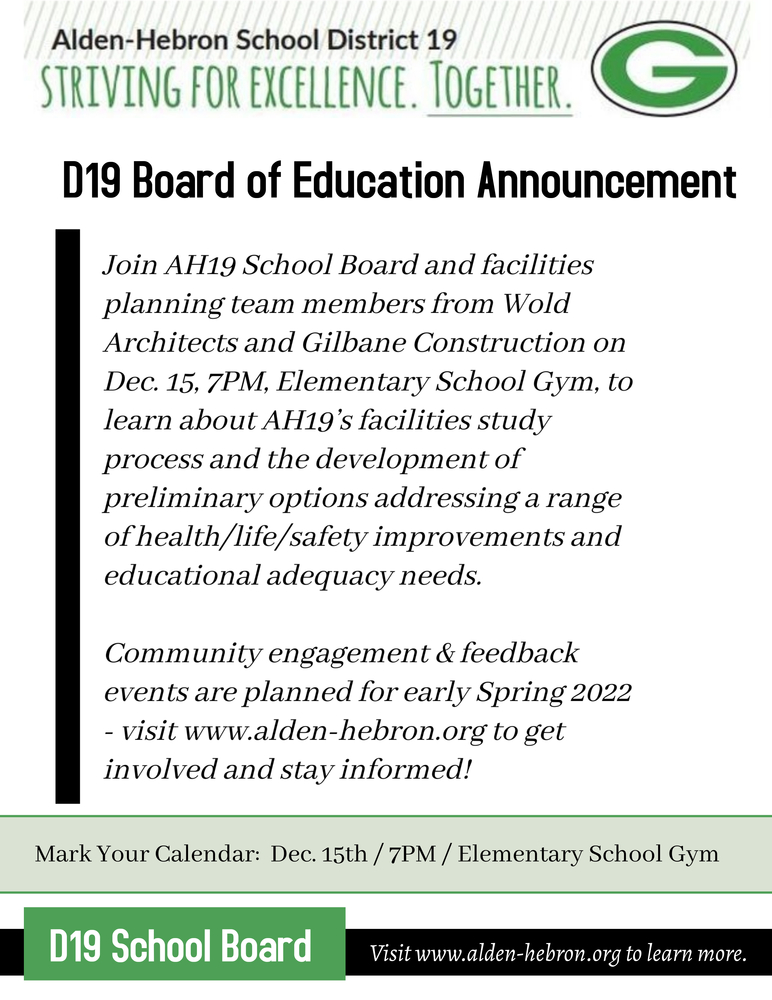 D19 Board of Education Announcement