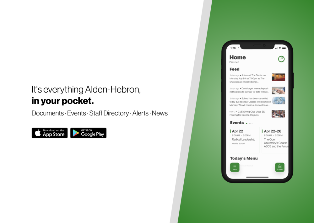 It's everything Alden-Hebron, in your pocket.