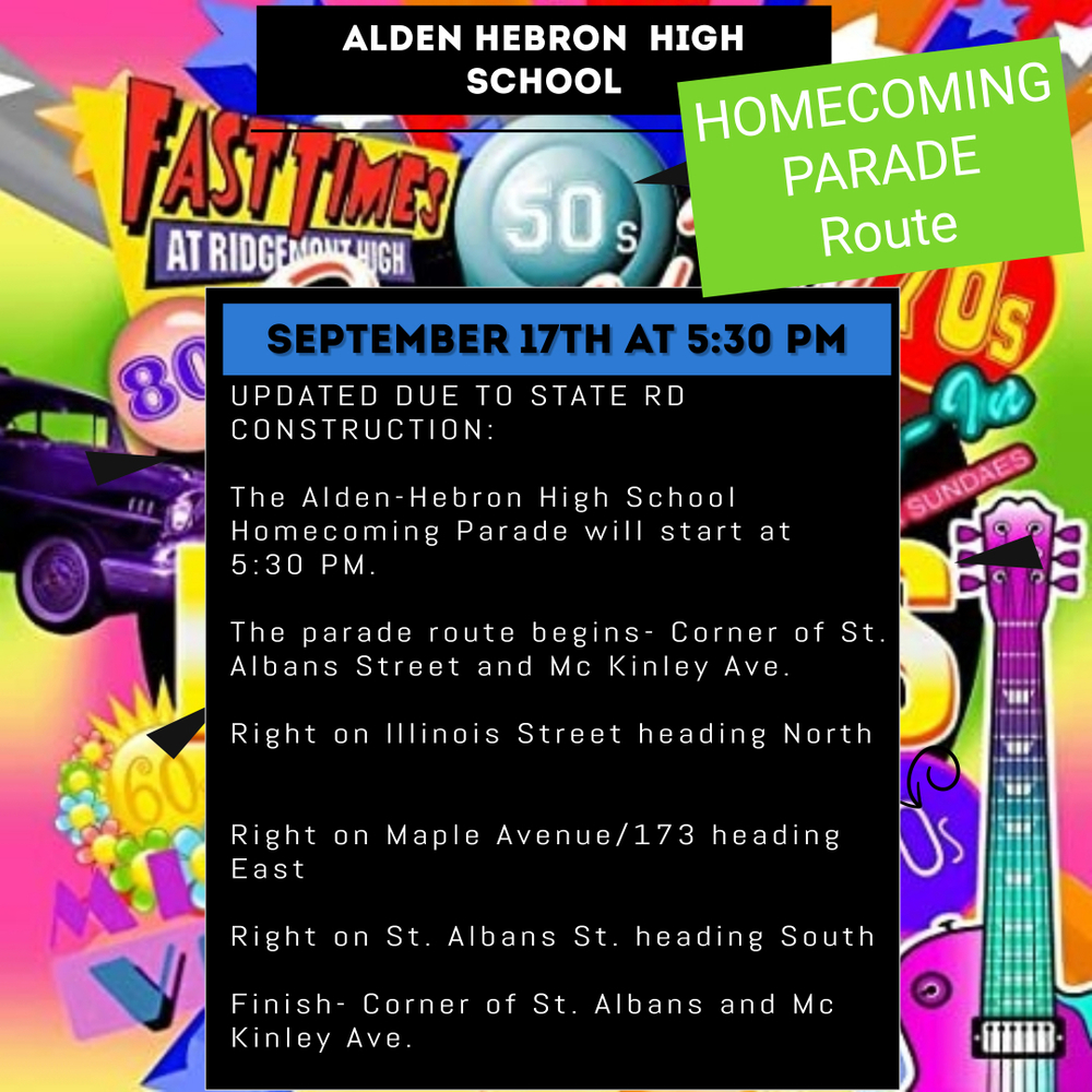 HOMECOMING PARADE 9/17 @5:30