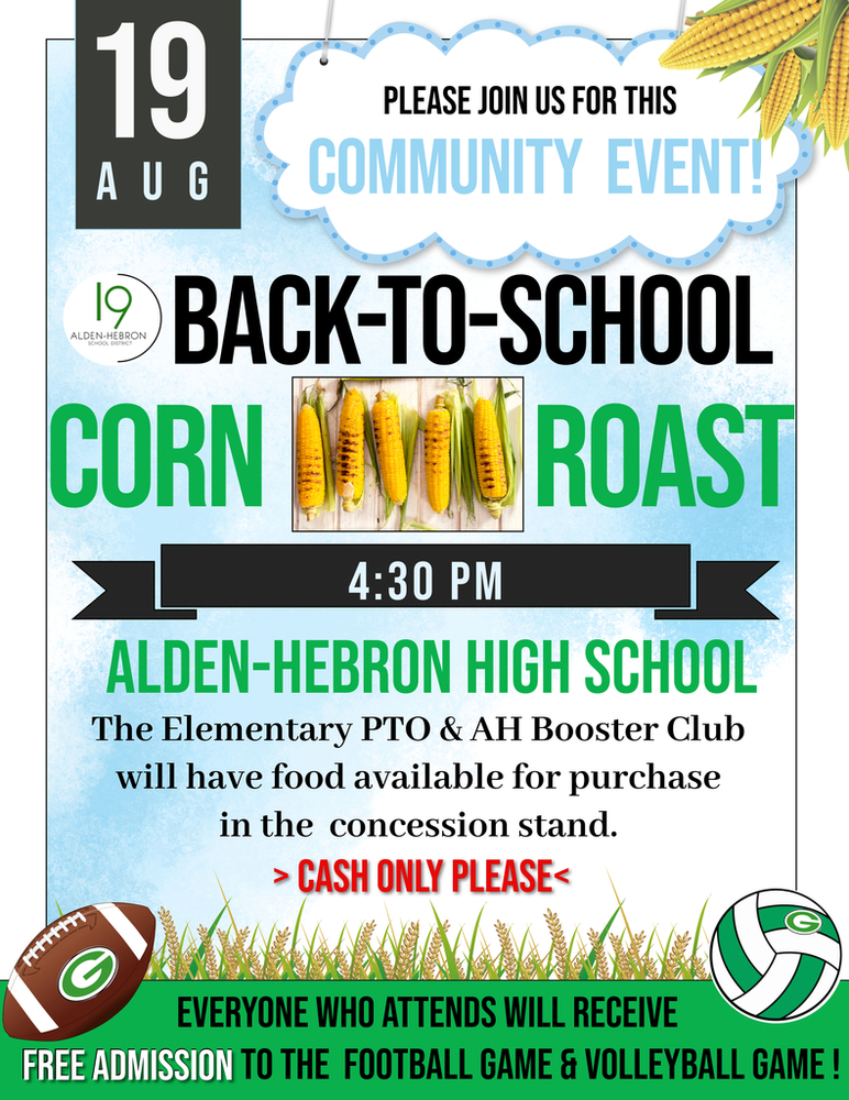 Back-to-School Corn Roast | Alden-Hebron School District 19