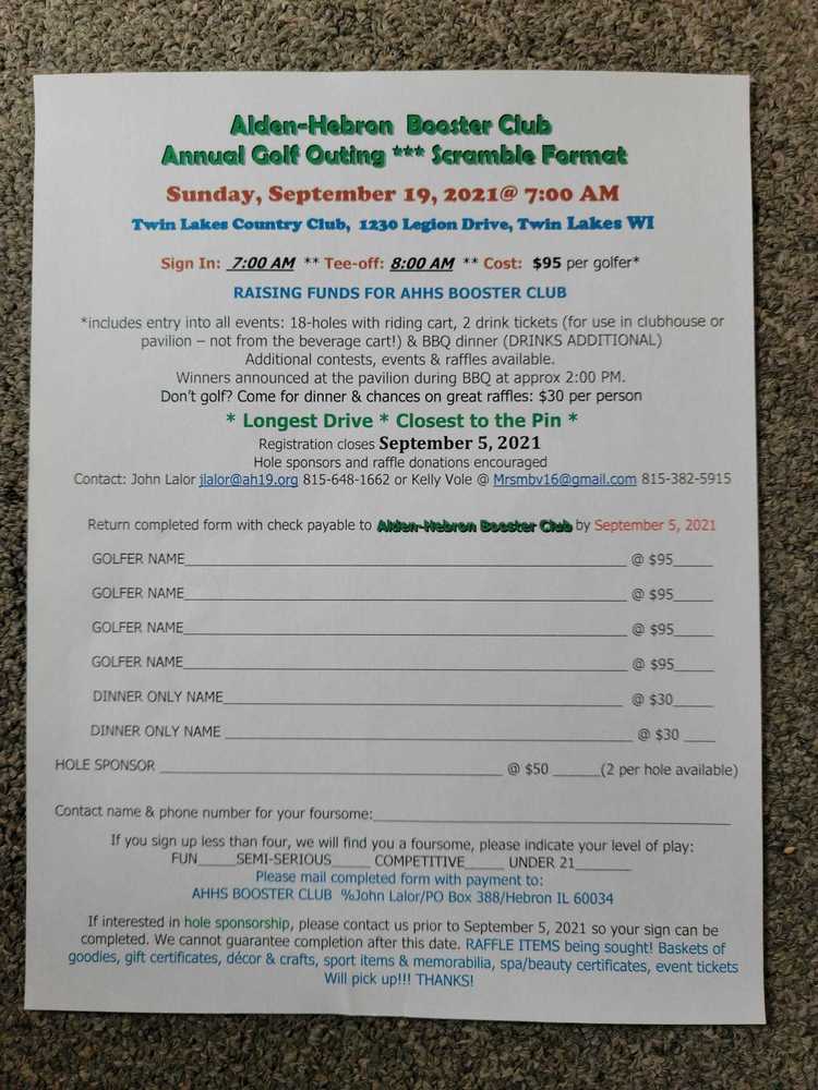 Booster Club Annual Golf Outing